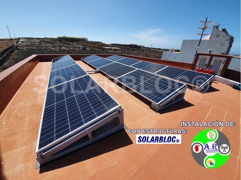 Soporte de aluminio para paneles solares AR SOLARBLOC